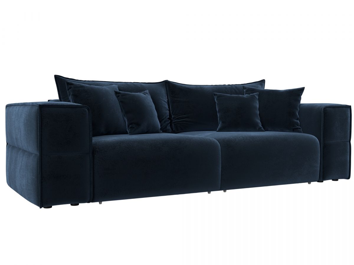 129381 Диван прямой Лига-058 НПБ | велюр | tower 13 синий