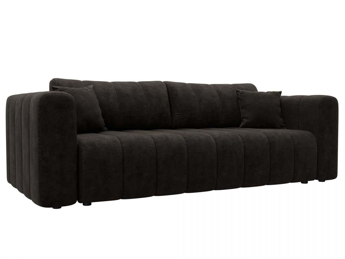 130270 Диван прямой Лига-062 НПБ | велюр | велюр brut 17 коричневый