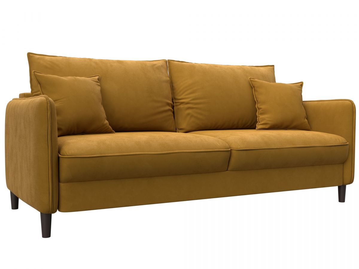 129621 Диван прямой Лига-064 НПБ | велюр | brut 10 желтый