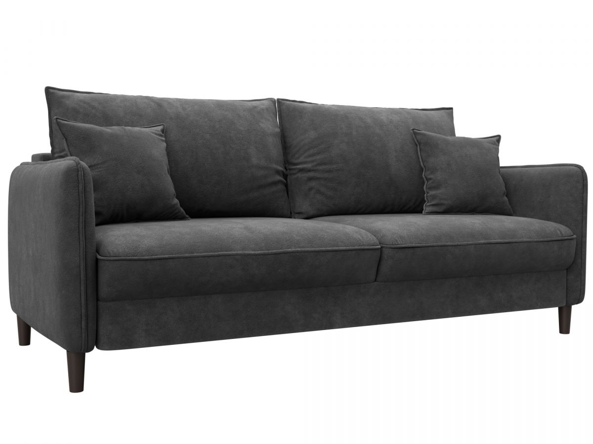 129622 Диван прямой Лига-064 НПБ | велюр | brut 16 темно-серый