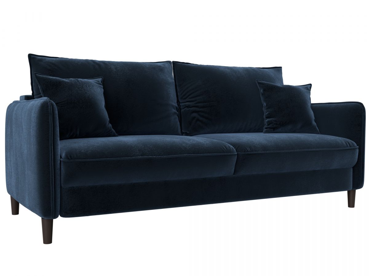 129609 Диван прямой Лига-064 НПБ | велюр | tower 13 синий