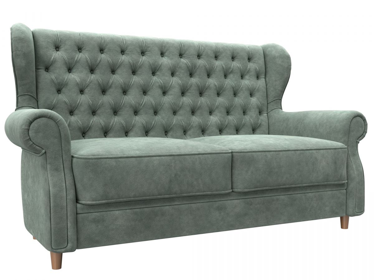 130326 Диван прямой Лига-069 НПБ | велюр | brut 08 зеленый