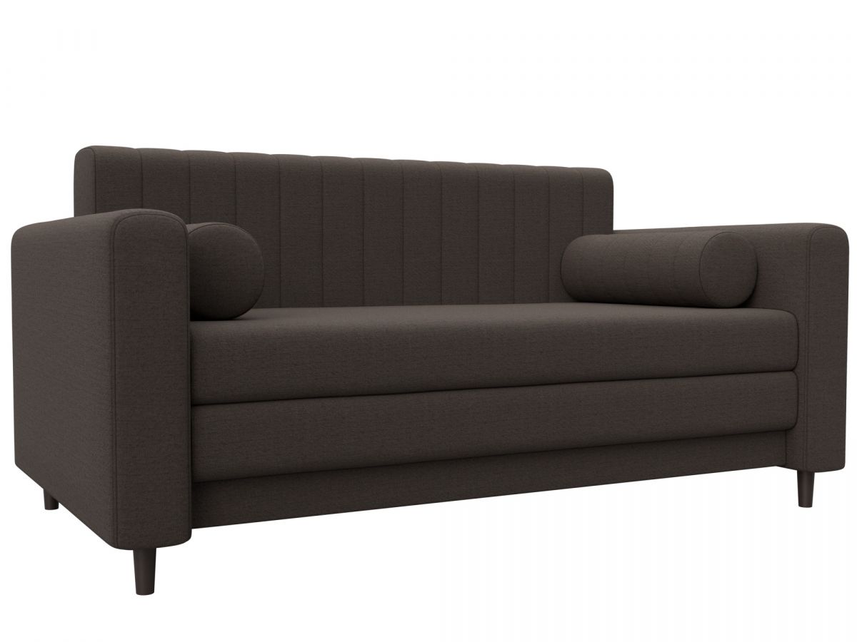 129646 Диван прямой Лига-070 | рогожка | амур 05 коричневый