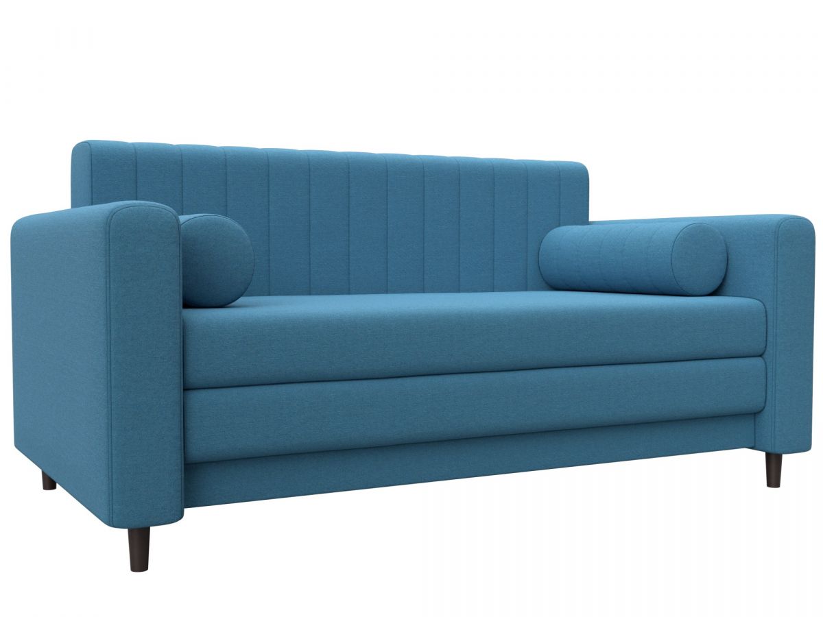 129648 Диван прямой Лига-070 | рогожка | амур 10 голубой