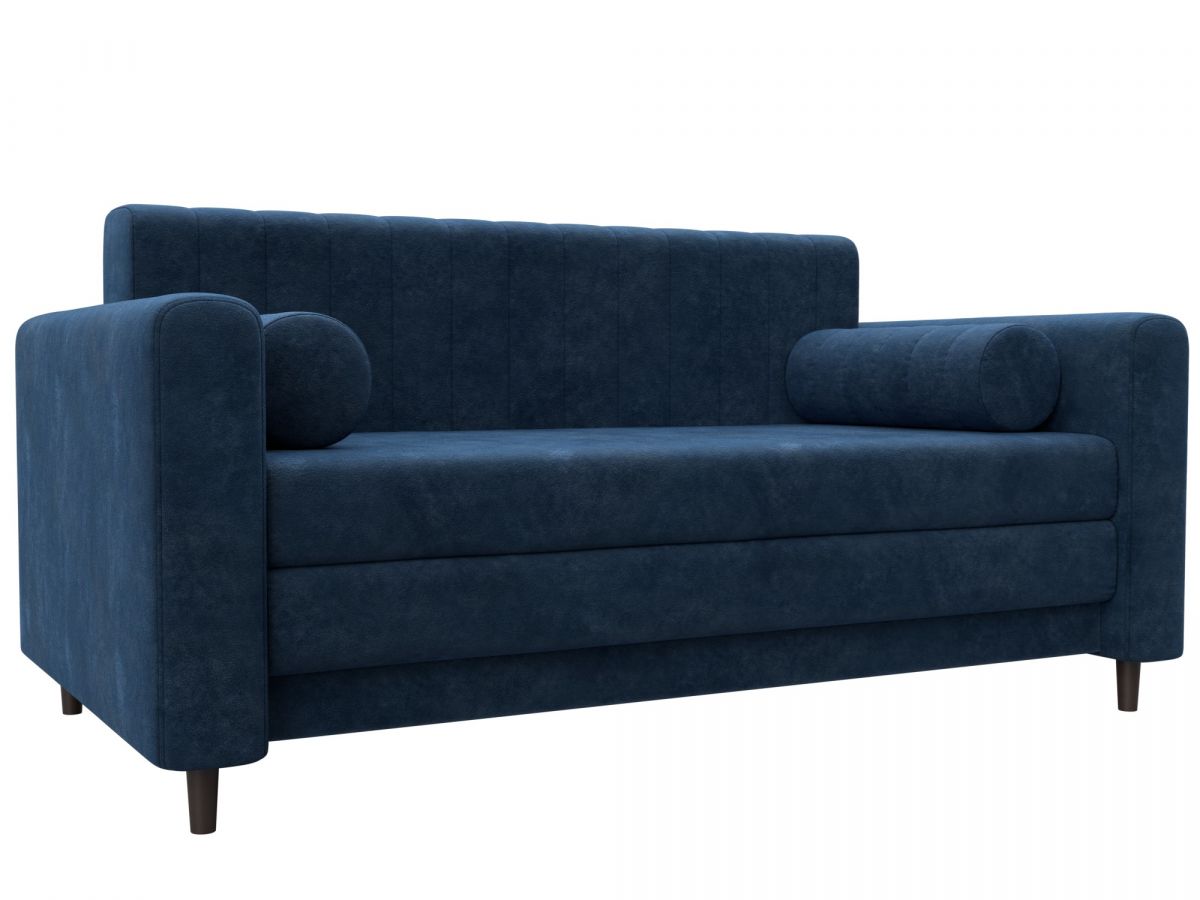 129761 Диван прямой Лига-070 | велюр | brut 11 синий
