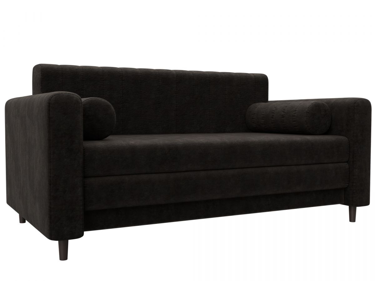 129762 Диван прямой Лига-070 | велюр | brut 17 коричневый