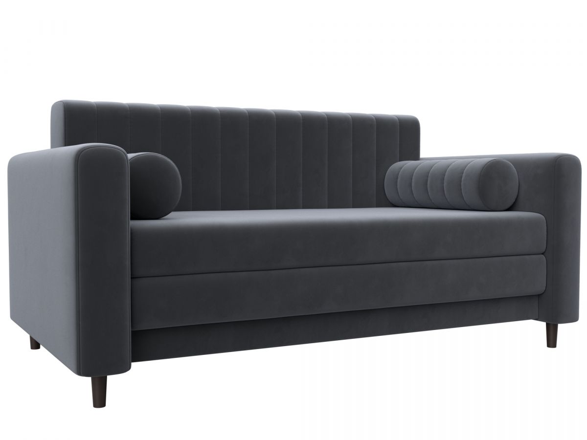 129746 Диван прямой Лига-070 | велюр | seven 17 серый