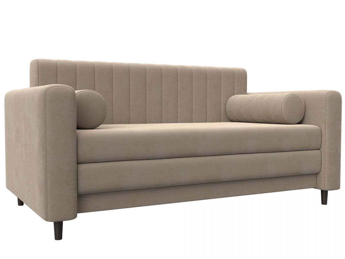 129743 Диван прямой Лига-070 | велюр | seven 729 бежевый