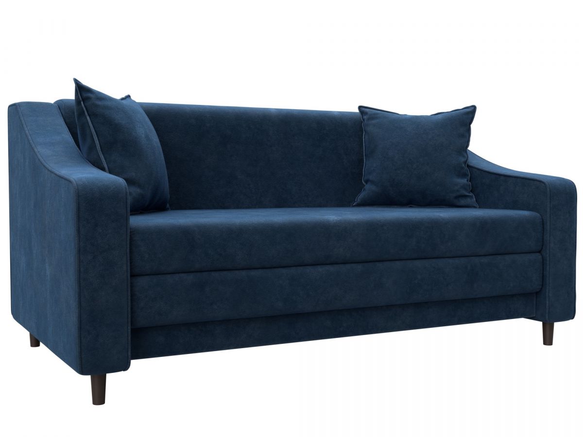 129781 Диван прямой Лига-071 | велюр | brut 11 синий