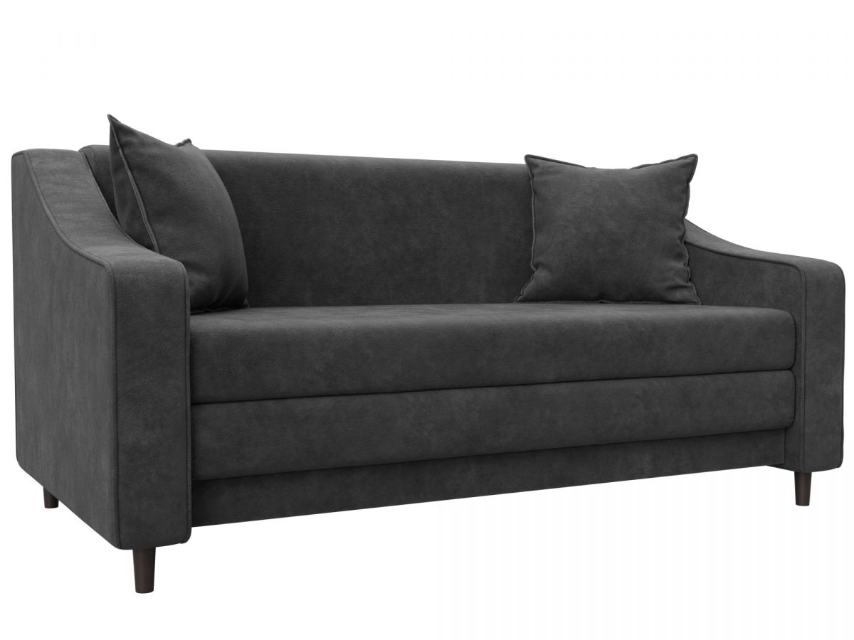 129779 Диван прямой Лига-071 | велюр | brut 16 темно-серый