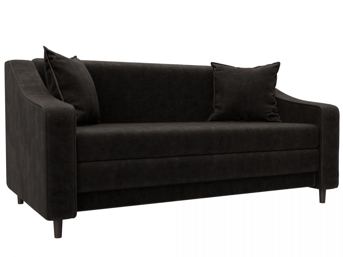 129782 Диван прямой Лига-071 | велюр | brut 17 коричневый