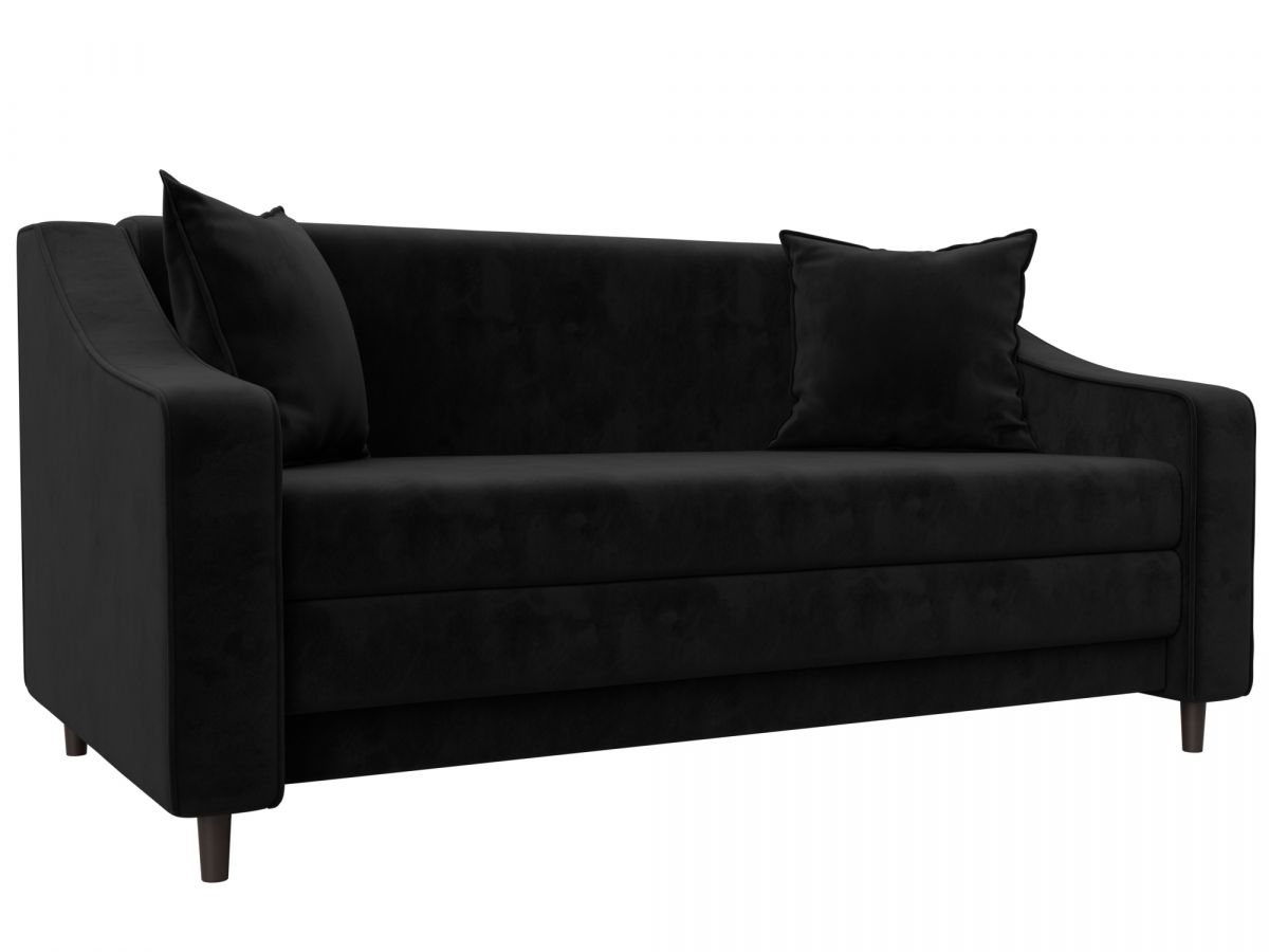 129768 Диван прямой Лига-071 | велюр | seven 35 черный