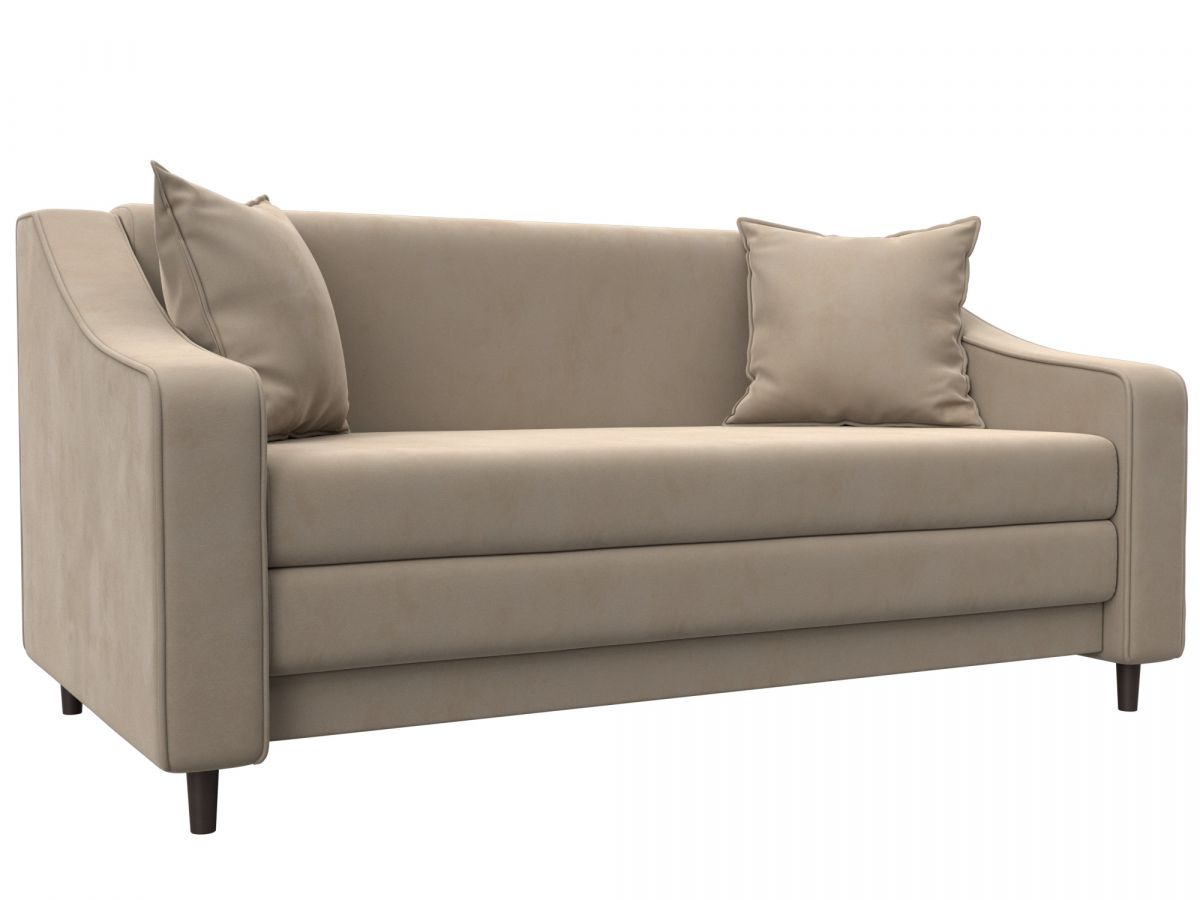 129763 Диван прямой Лига-071 | велюр | seven 729 бежевый