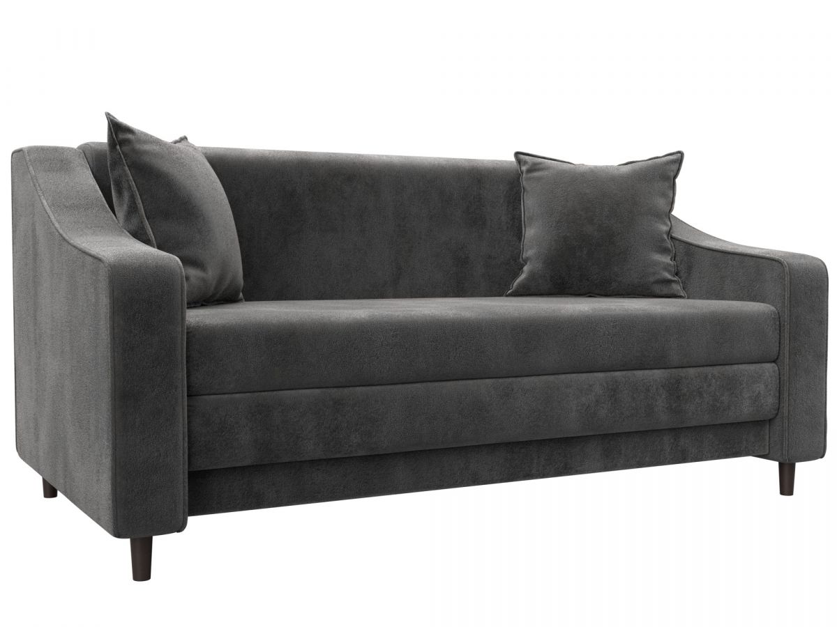 129776 Диван прямой Лига-071 | велюр | tower 10 серый