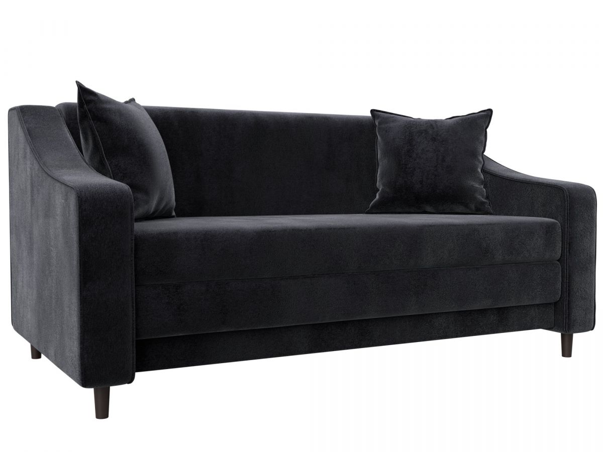 129777 Диван прямой Лига-071 | велюр | tower 11 темно-серый