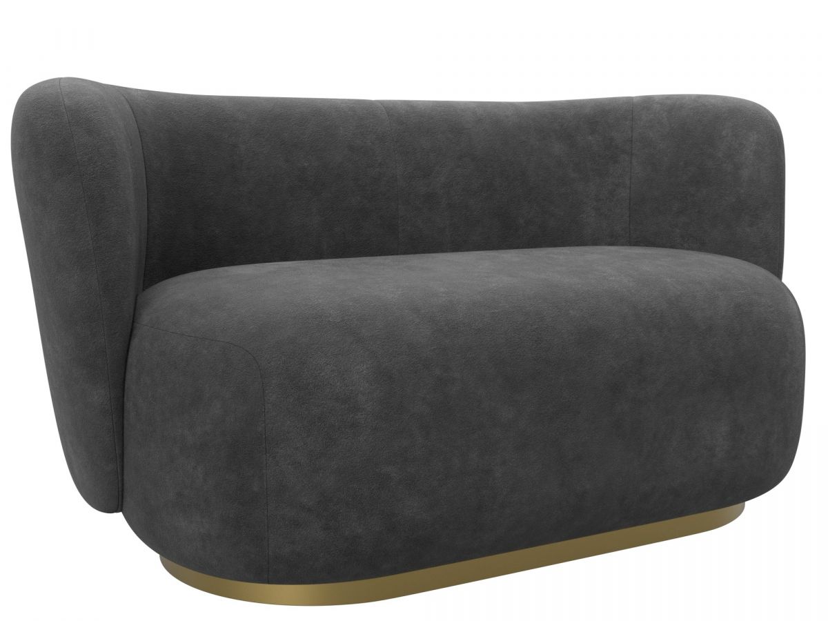 131033 Диван прямой Лига-072 | велюр | велюр brut 16 темно-серый