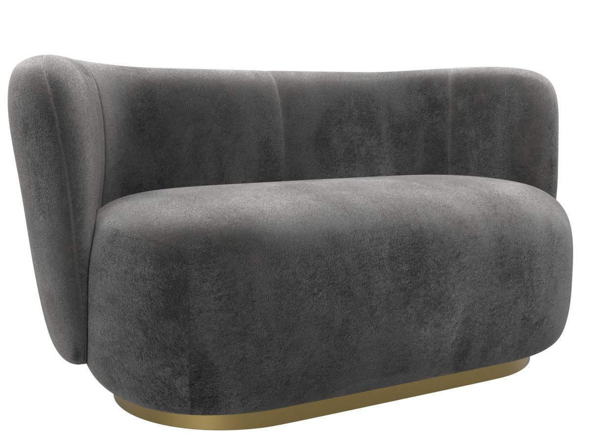 131044 Диван прямой Лига-072 | велюр | велюр tower 10 серый