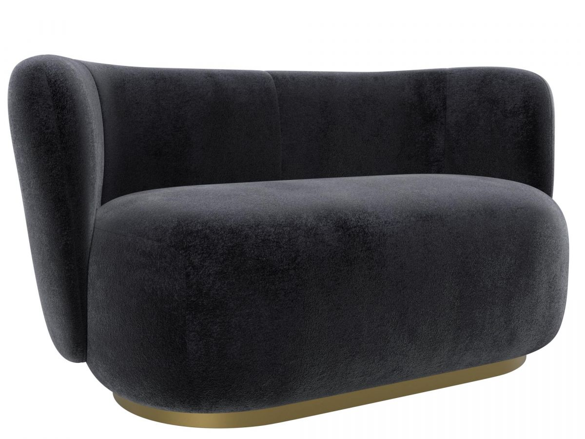 131045 Диван прямой Лига-072 | велюр | велюр tower 11 темно-серый