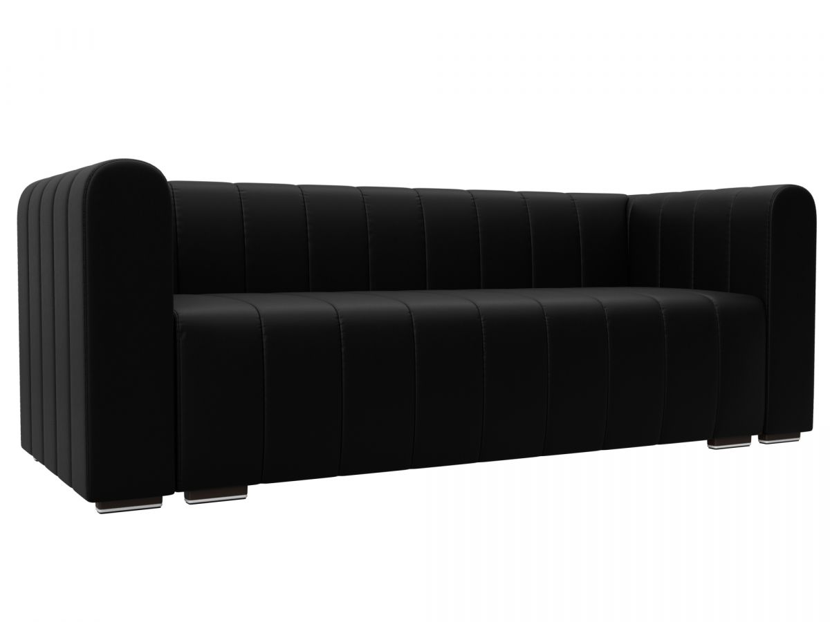 129992 Диван прямой Лига-073 | экокожа | grifon 18 черный