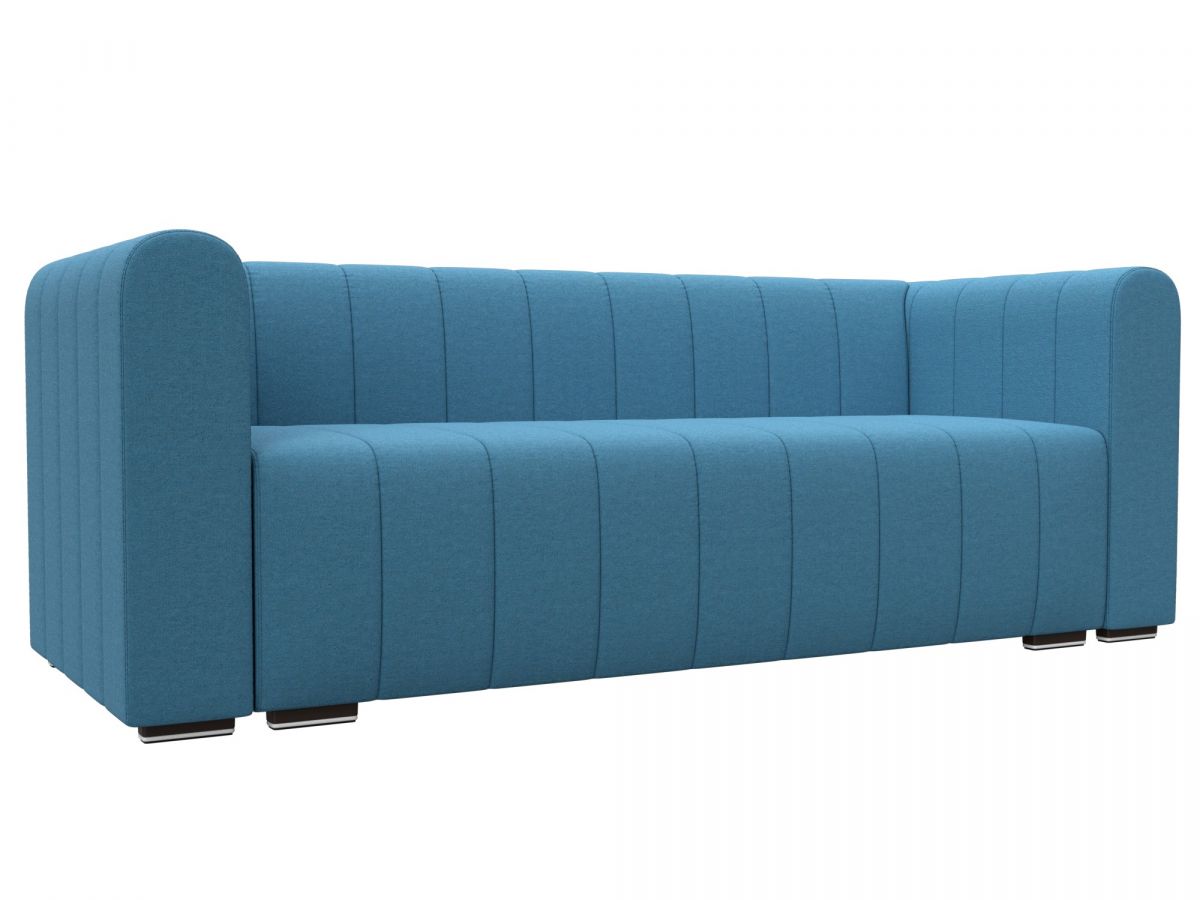 129983 Диван прямой Лига-073 | рогожка | амур 10 голубой