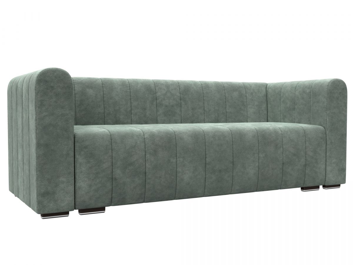 129987 Диван прямой Лига-073 | велюр | brut 08 зеленый