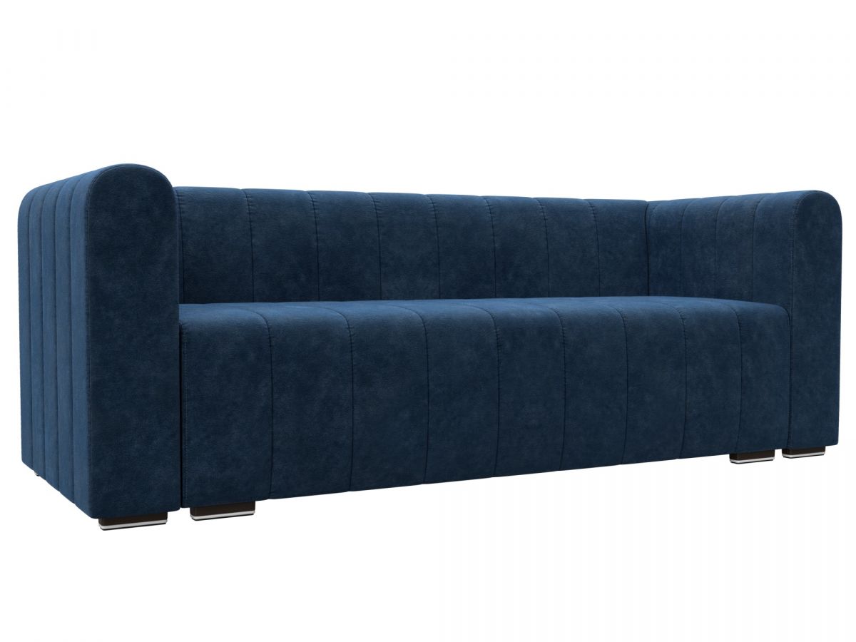 129988 Диван прямой Лига-073 | велюр | brut 11 синий