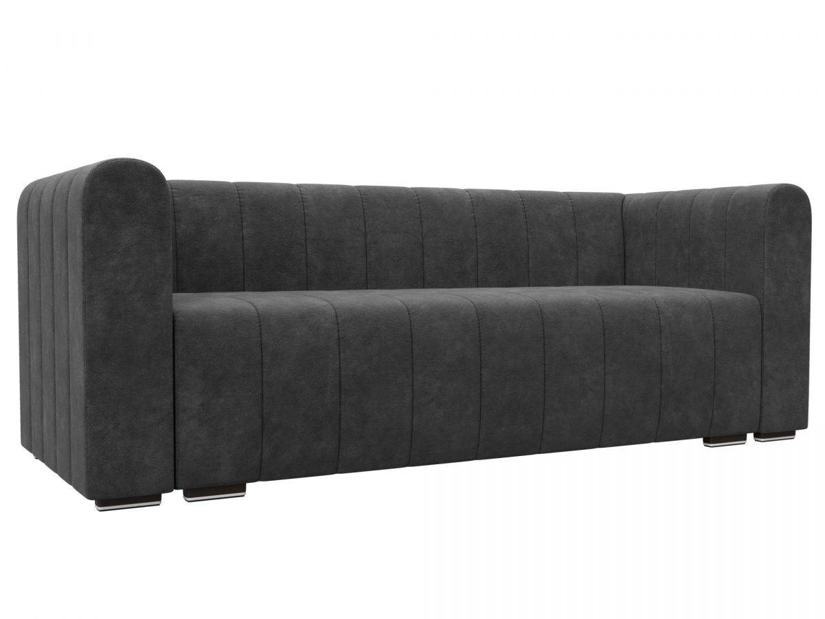 129986 Диван прямой Лига-073 | велюр | brut 16 темно-серый