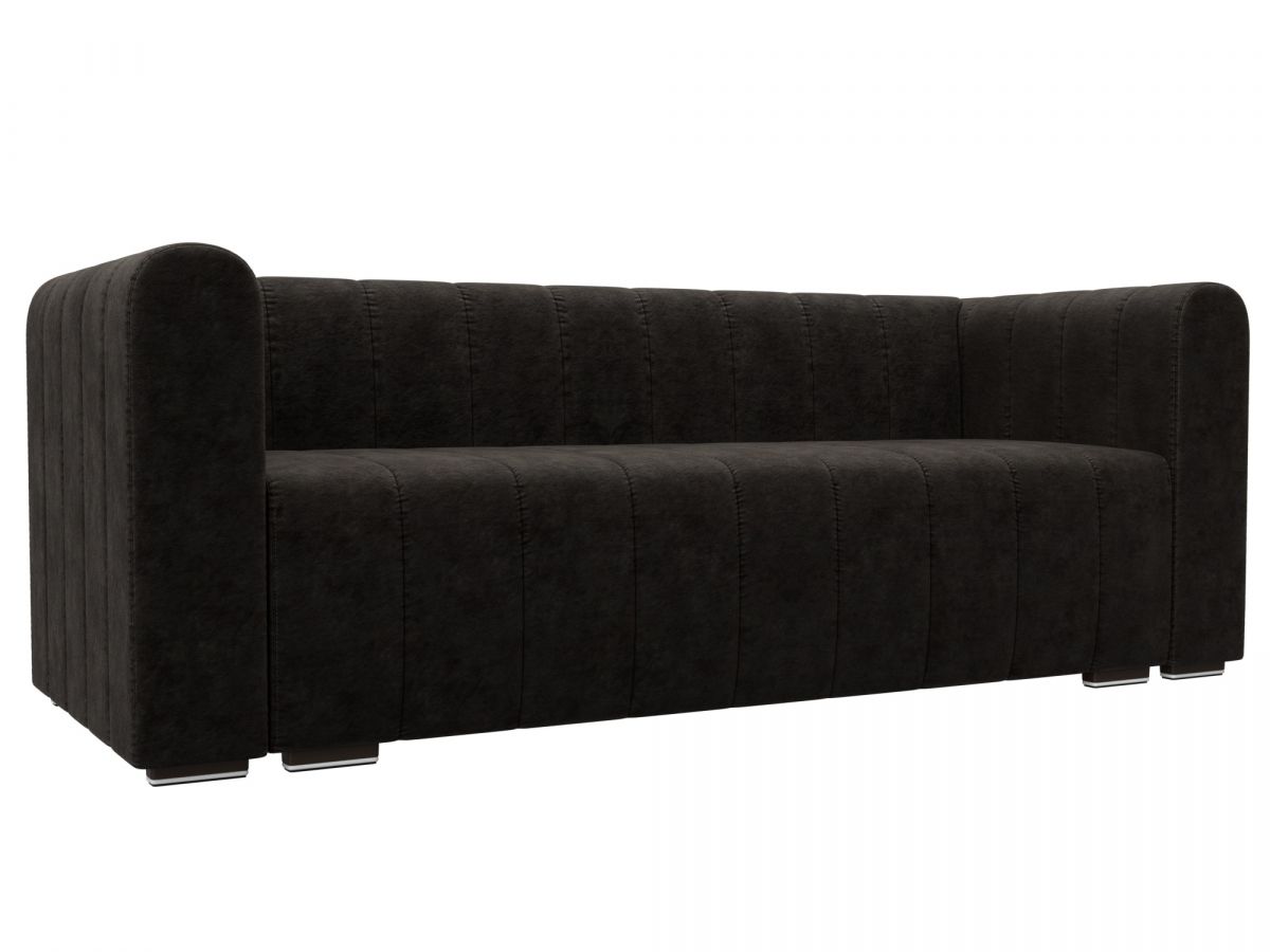 129989 Диван прямой Лига-073 | велюр | brut 17 коричневый