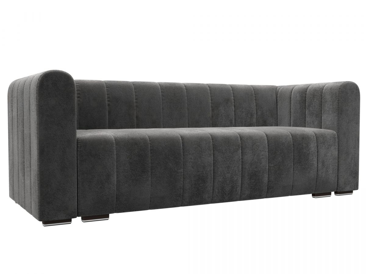 129997 Диван прямой Лига-073 | велюр | tower 10 серый