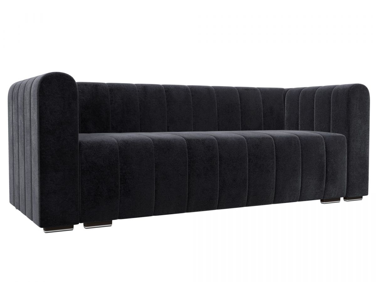 129998 Диван прямой Лига-073 | велюр | tower 11 темно-серый