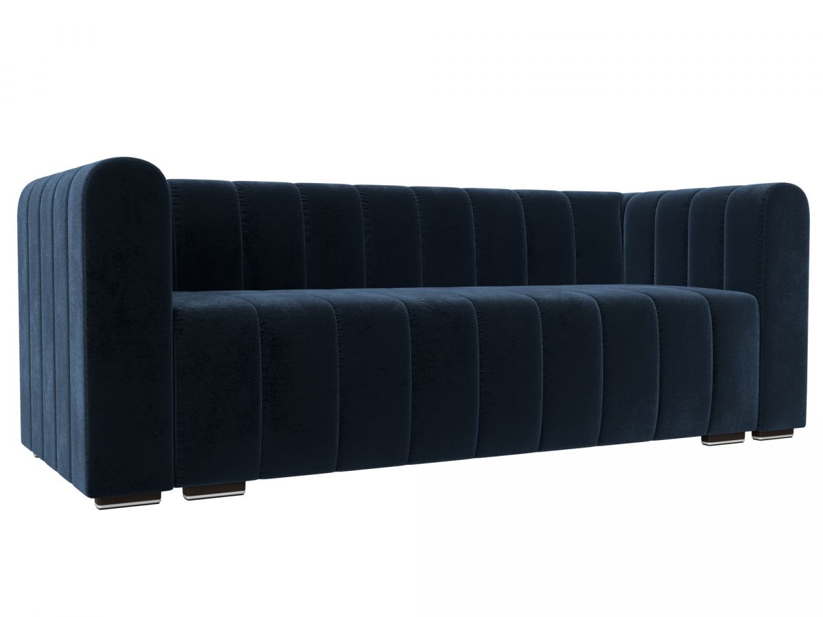 129996 Диван прямой Лига-073 | велюр | tower 13 синий