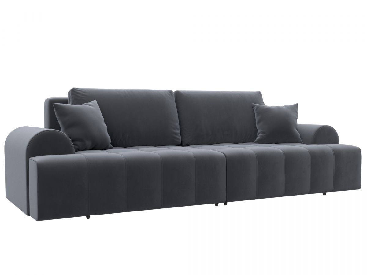 131117 Диван прямой Лига-080 | велюр | велюр seven 17 серый