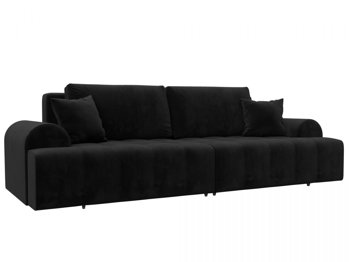 131119 Диван прямой Лига-080 | велюр | велюр seven 35 черный