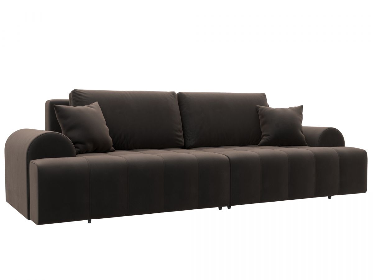 131118 Диван прямой Лига-080 | велюр | велюр seven 727 коричневый