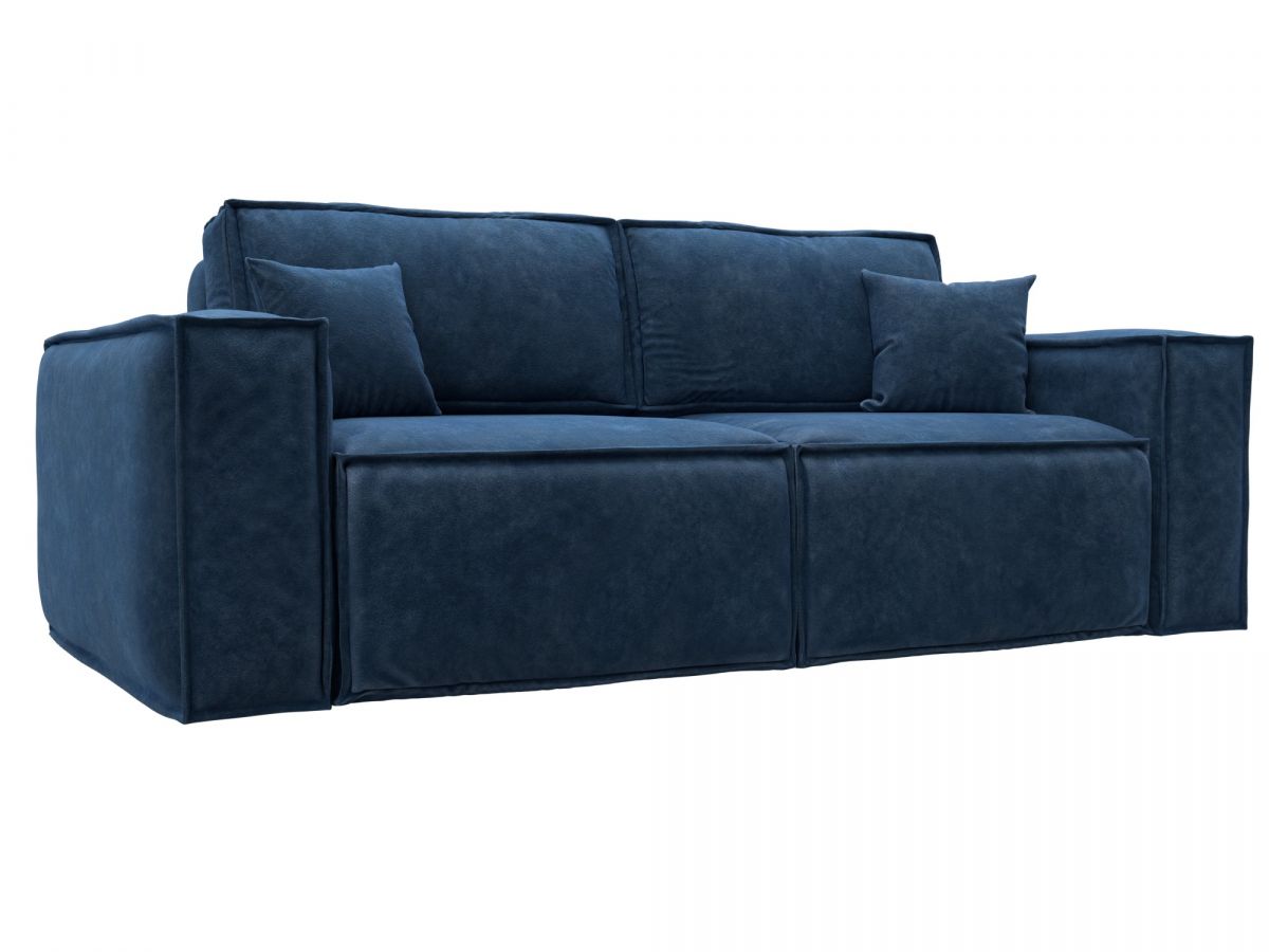 130115 Диван прямой Лига-081 НПБ | велюр | brut 11 синий