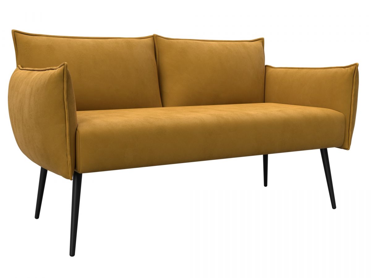 131075 Диван прямой Лига-083 | велюр | велюр brut 10 желтый