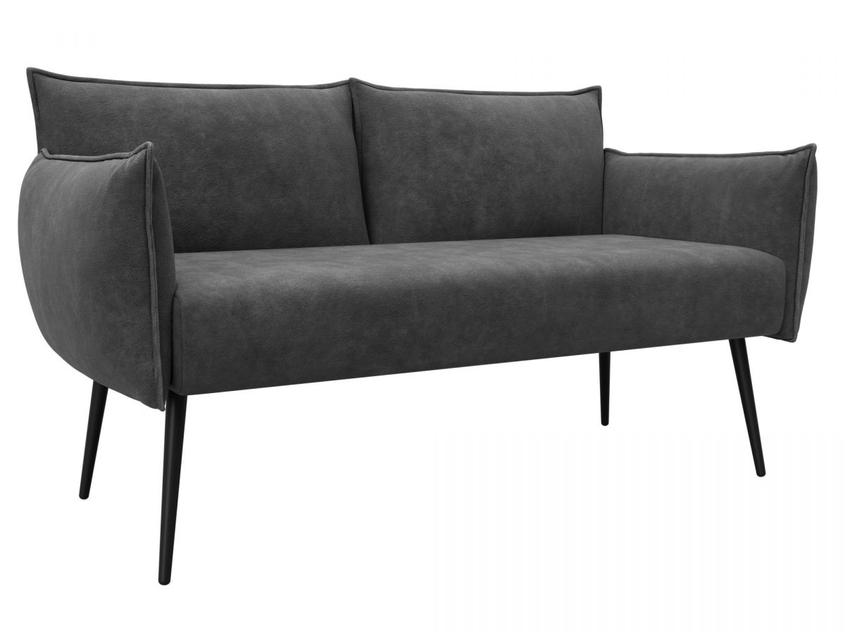 131076 Диван прямой Лига-083 | велюр | велюр brut 16 темно-серый