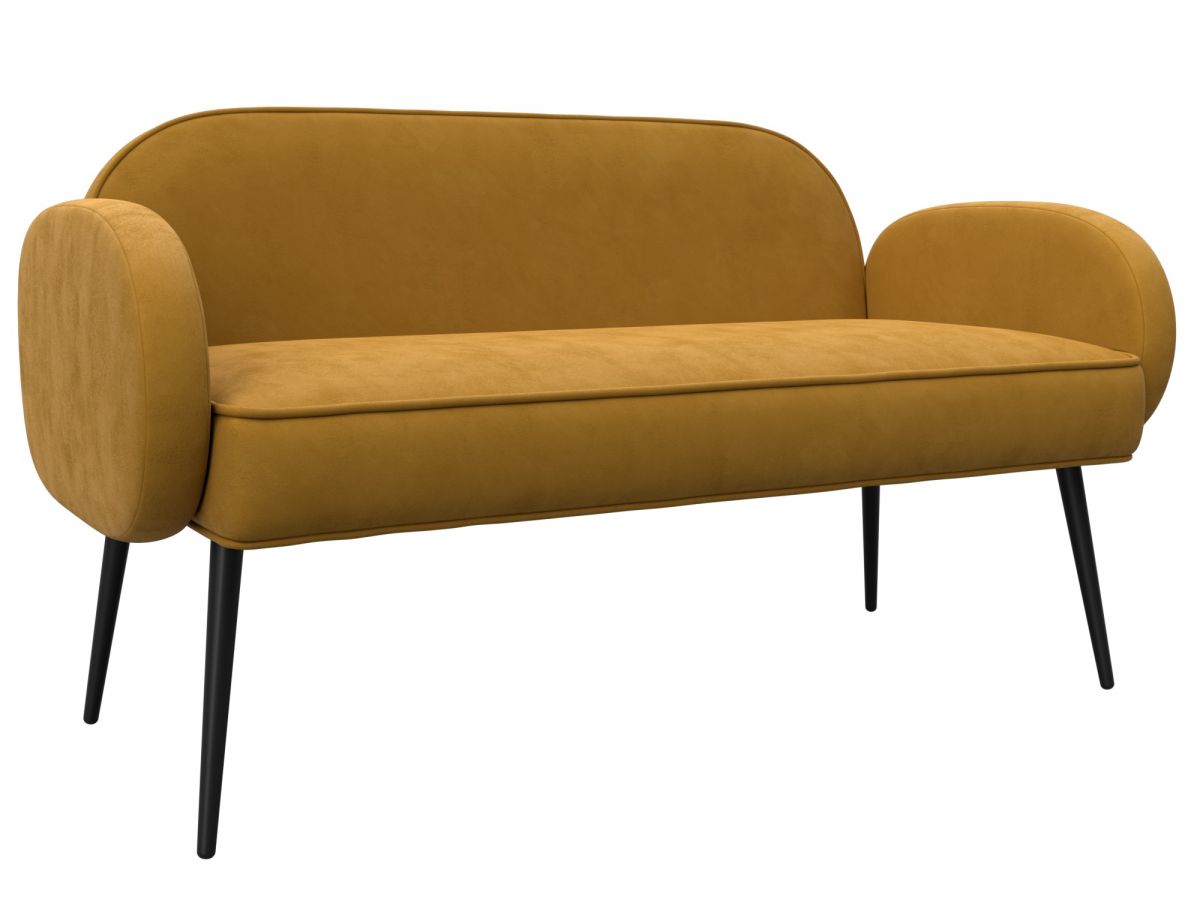 131094 Диван прямой Лига-086 | велюр | велюр brut 10 желтый