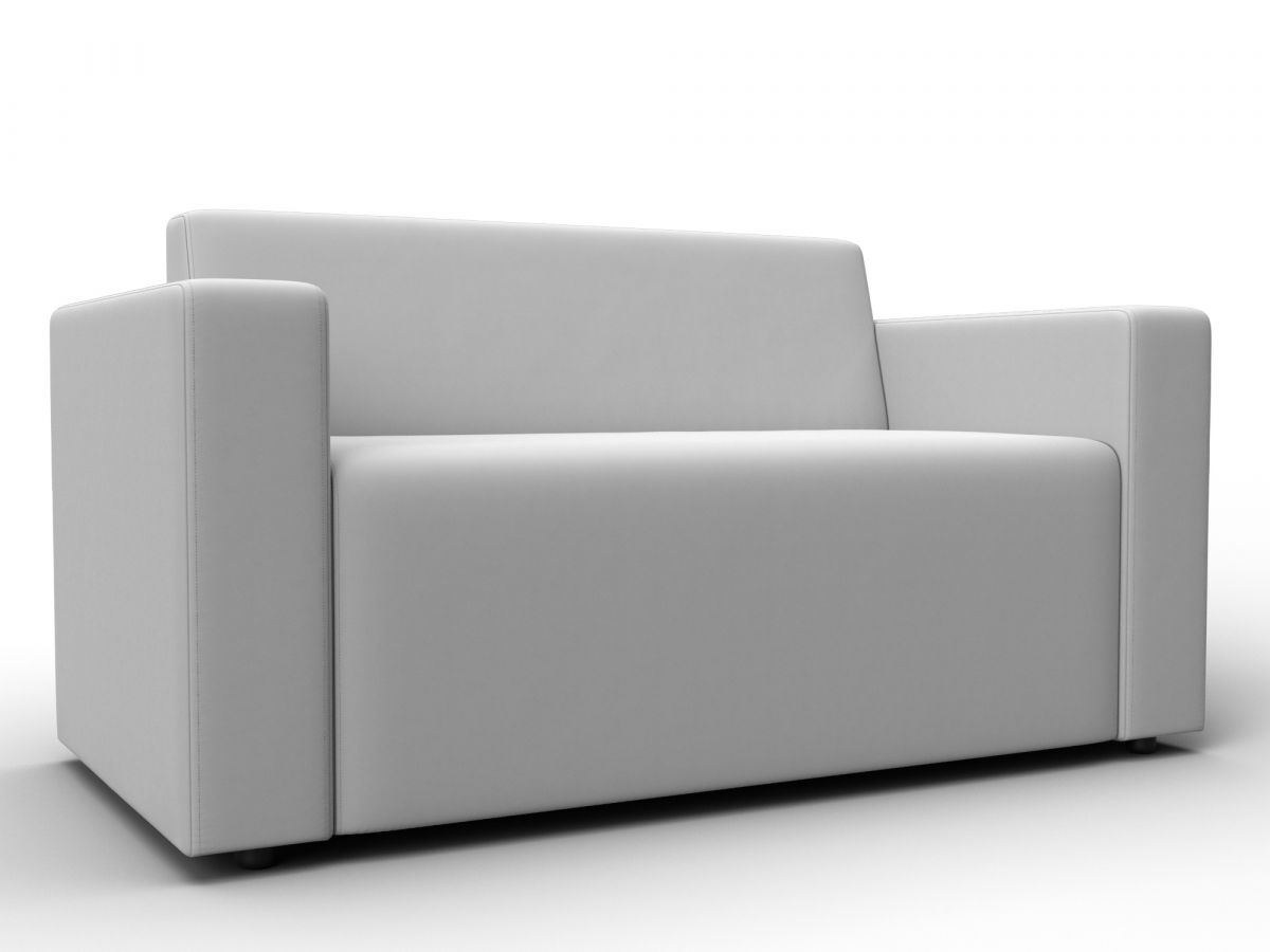 132459 Диван прямой Лига-093 | экокожа | белый