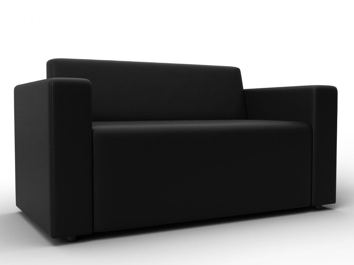 132458 Диван прямой Лига-093 | экокожа | черный
