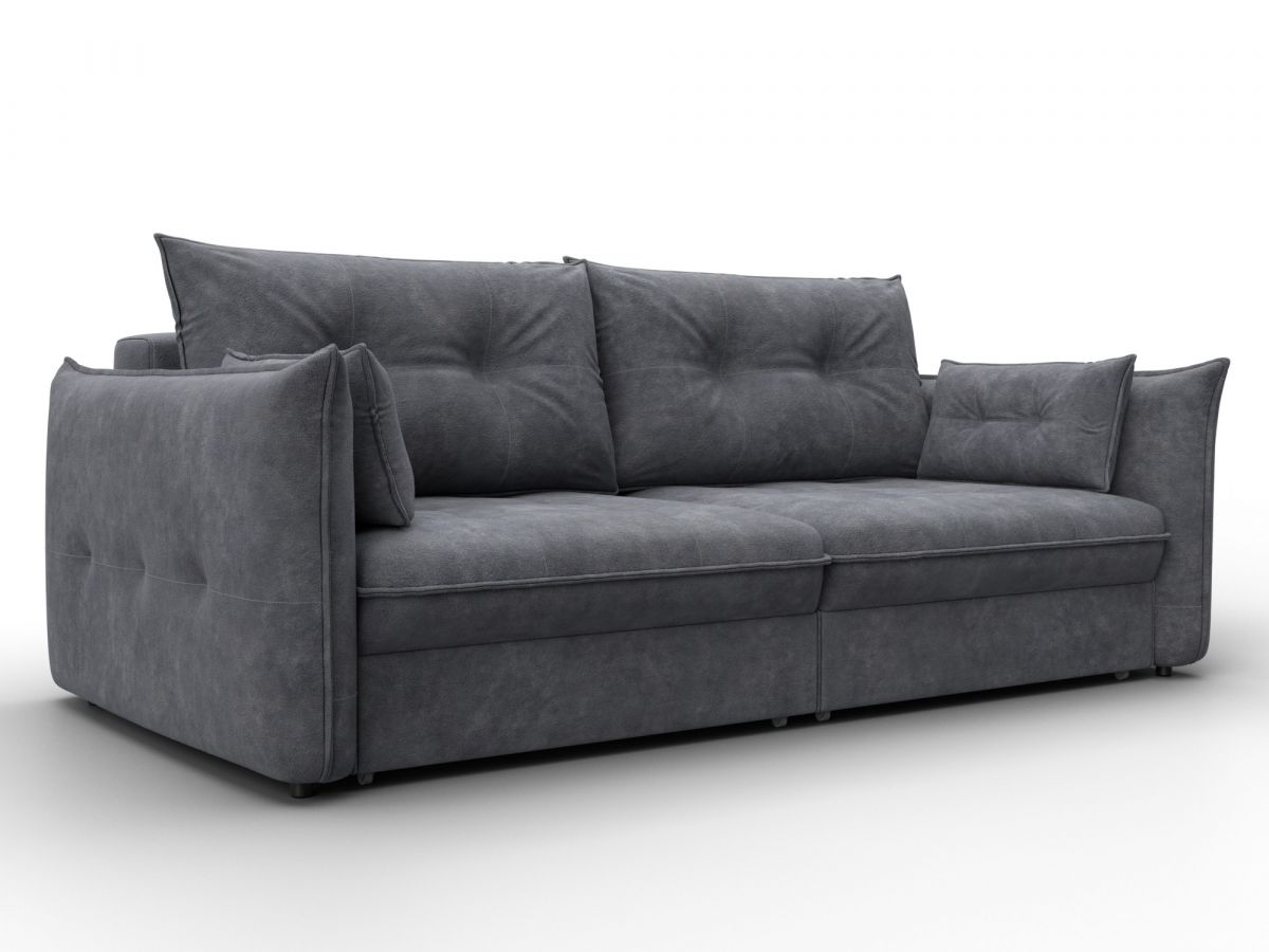 133643 Диван прямой Лига-100 НПБ | велюр | brut 16 темно-серый