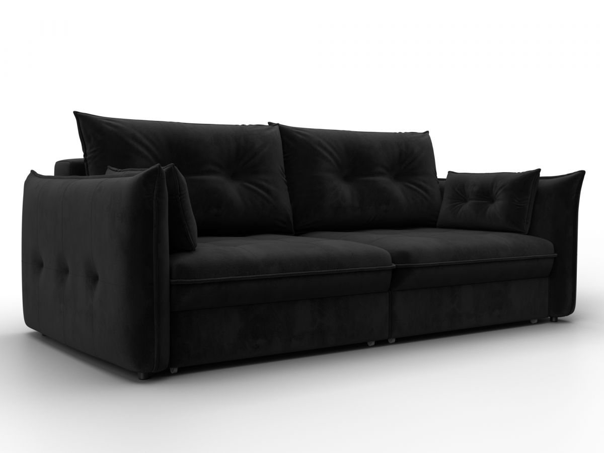 133652 Диван прямой Лига-100 НПБ | велюр | seven 35 черный