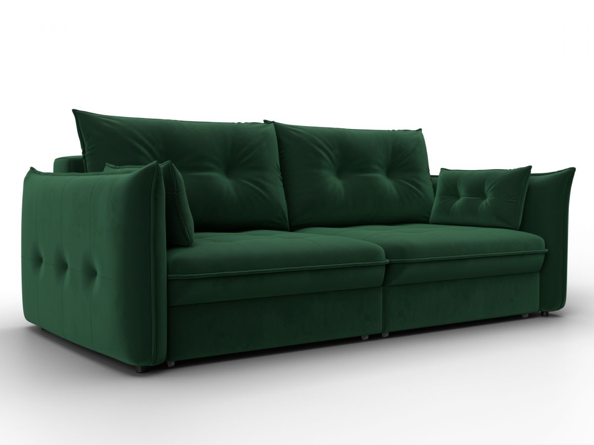 133649 Диван прямой Лига-100 НПБ | велюр | seven 626 зеленый