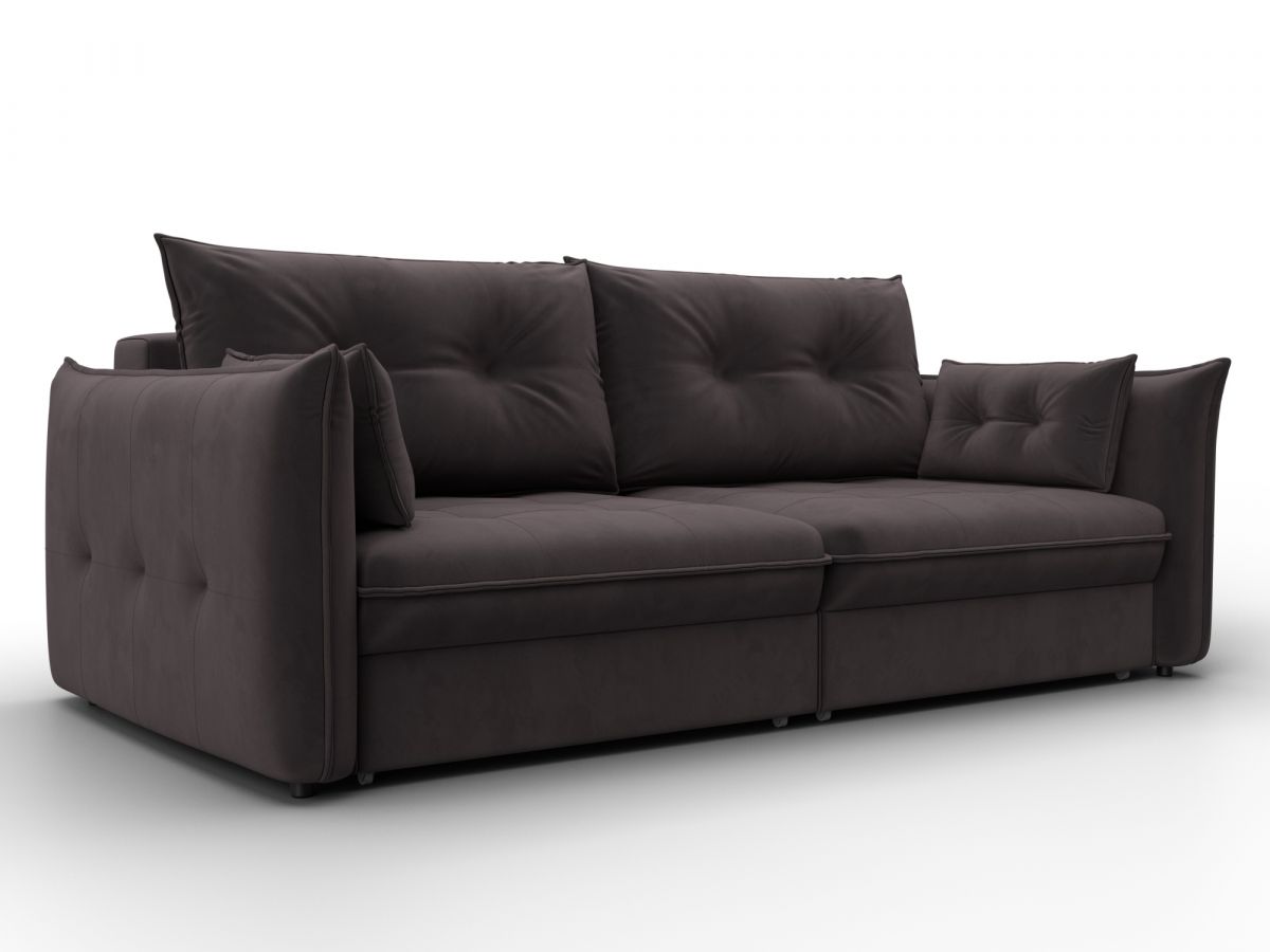 133651 Диван прямой Лига-100 НПБ | велюр | seven 727 коричневый