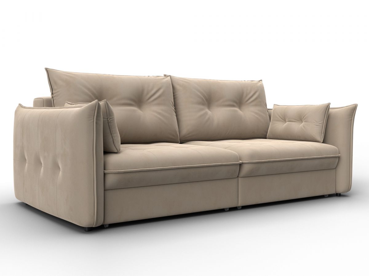 133647 Диван прямой Лига-100 НПБ | велюр | seven 729 бежевый