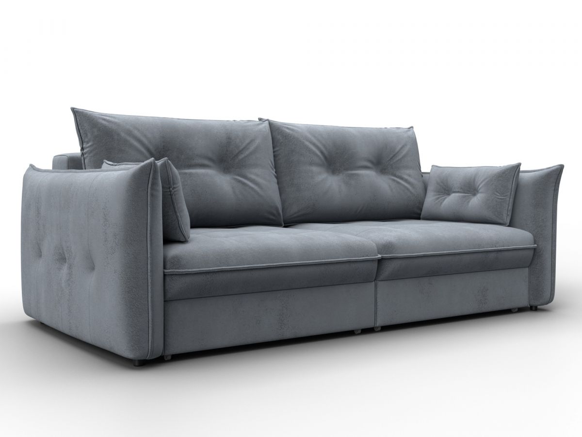 133656 Диван прямой Лига-100 НПБ | велюр | tower 10 серый