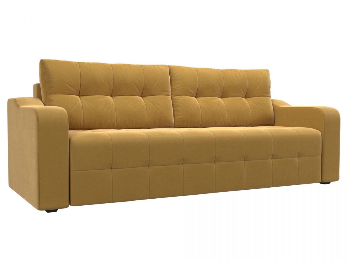 117488 Диван прямой Лиссабон | микровельвет | желтый
