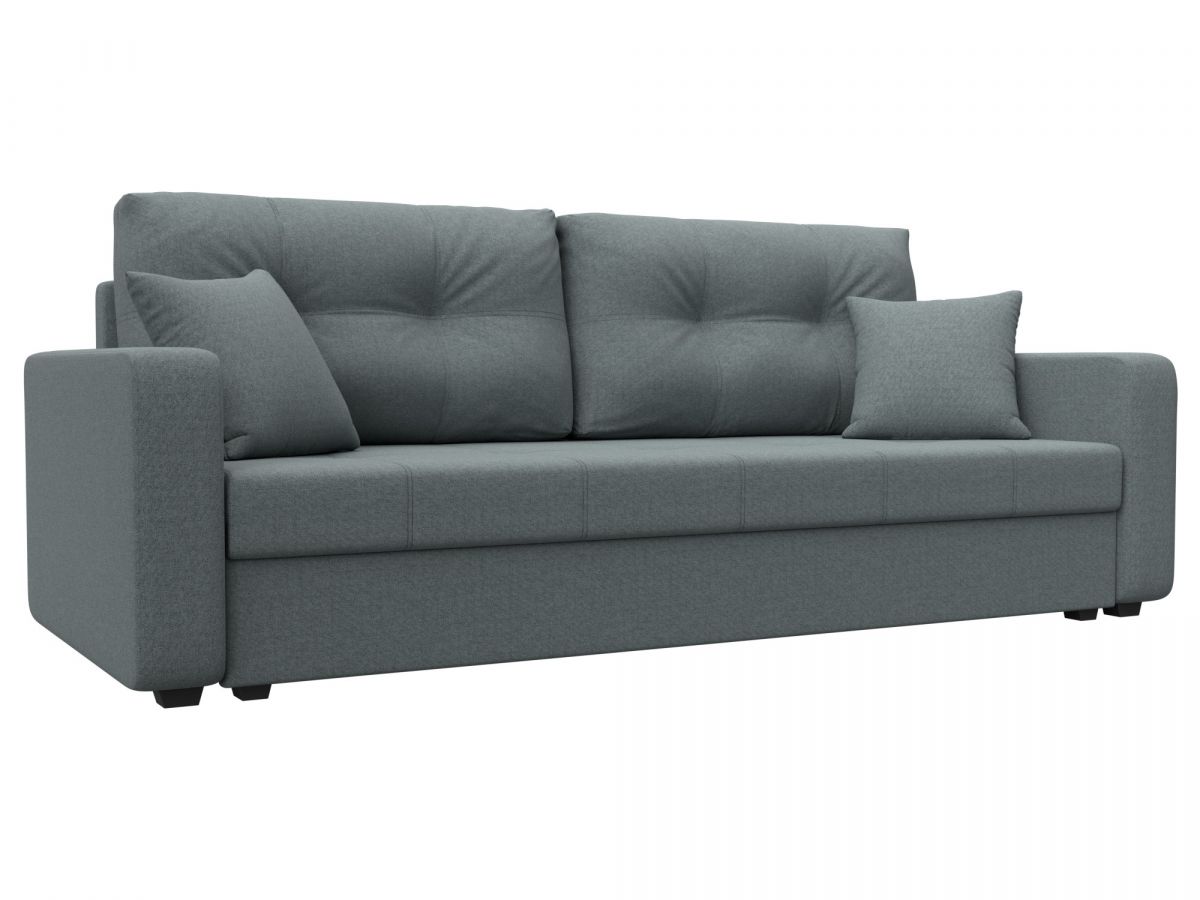 125938 Диван прямой Ливерпуль Лайт | рогожка | амур серый