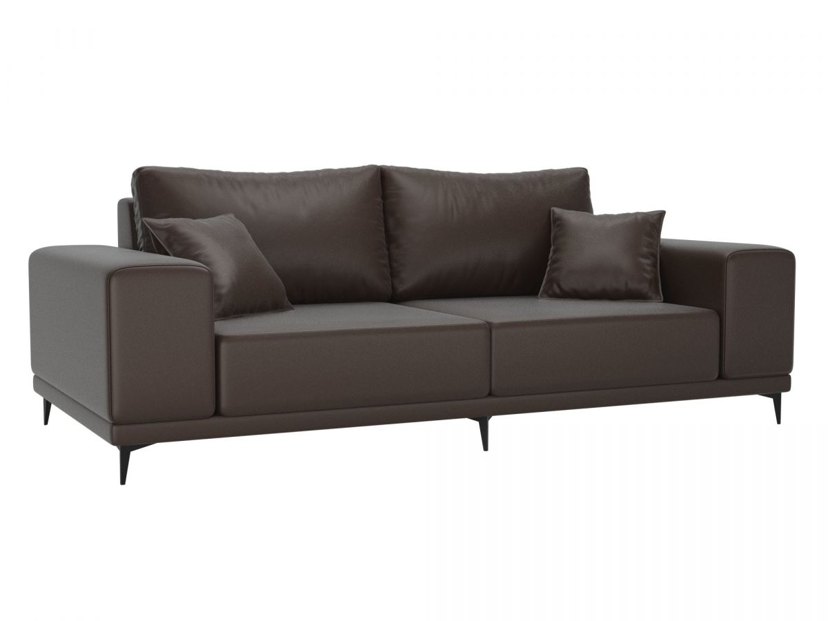 108614 Диван прямой Льюес | экокожа | коричневый