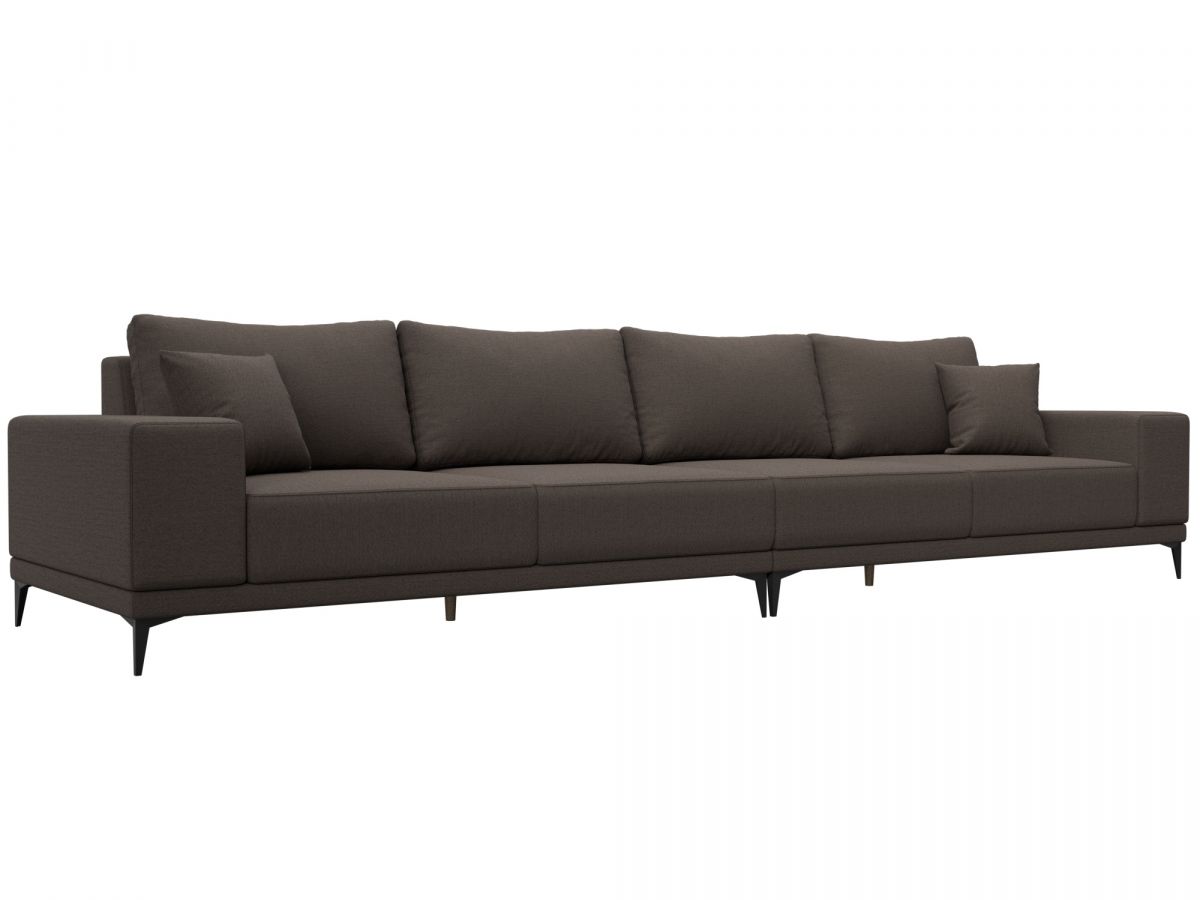 124252 Диван прямой Льюес Лонг | рогожка | амур коричневый